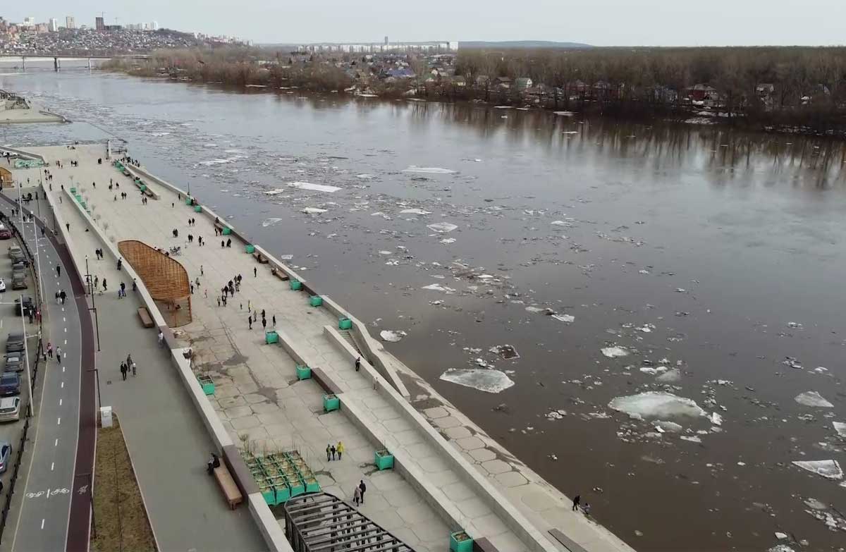 Уровень реки Белой в Уфе за сутки поднялся на 35 сантиметров
