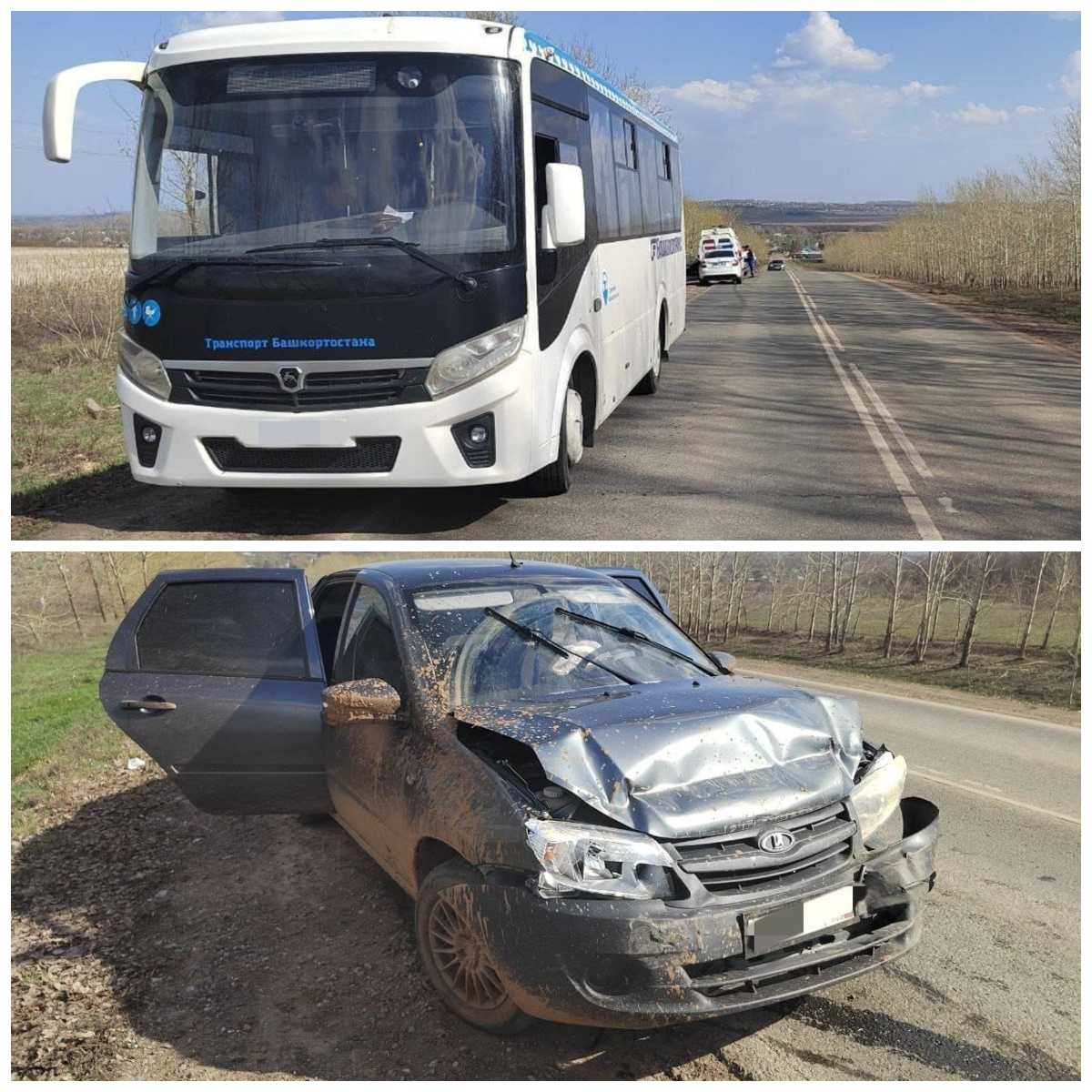 В Башкирии в аварию попал автобус с пассажирами
